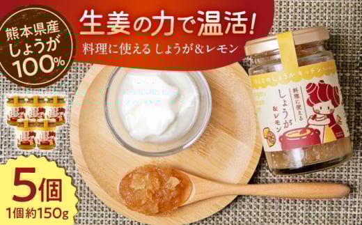 料理に使えるしょうが＆レモン 約150g×5本 セット 合計約750g【ジンジベル】 [AYAD006]