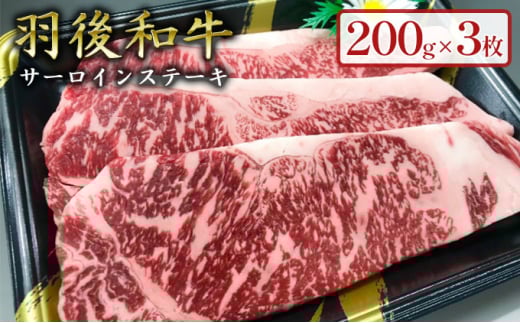 羽後和牛サーロインステーキ200g×3枚 276097 - 秋田県羽後町