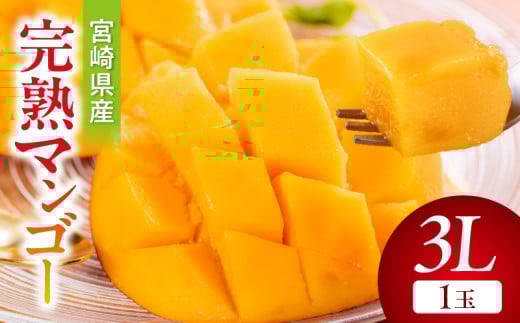 【期間・数量限定】宮崎県産完熟マンゴー3L(1玉)_M359-003-01