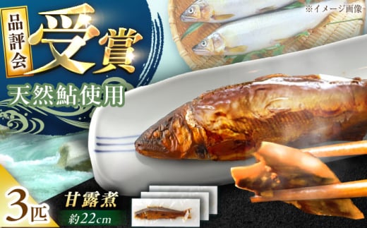 天然あゆの甘露煮 22センチ 3匹セット / あゆ 天然 鮎 甘露煮 / 恵那市 / 恵那物産館 [AUFS004]