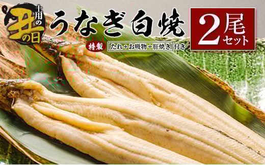 【土用の丑の日】うなぎ白焼2尾セット 計362g以上 肝焼き付 中村商店