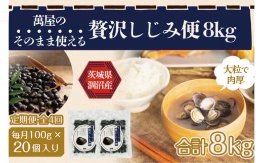 【4ヶ月定期便】涸沼産冷凍しじみ中粒２kg（100g×20p）【シジミ 中粒しじみ 産地直送 砂抜き済み 砂抜き 小分け包装 味噌汁 みそ汁 茨城県】（CA-11）