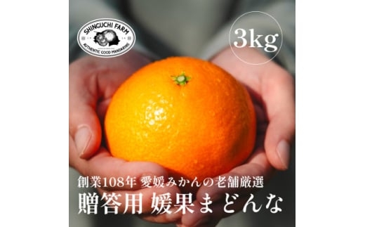 ＜創業108年＞愛媛みかんの老舗厳選＜贈答用＞媛果まどんな3kg＜E70-44＞【1537310】 1449997 - 愛媛県八幡浜市