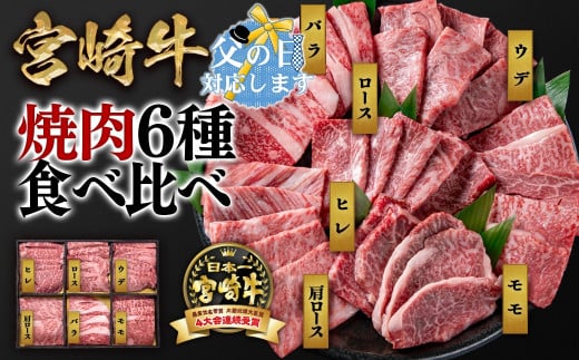 【父の日ギフト】宮崎牛 6種盛り焼肉 食べ比べセット600g 4等級以上 国産牛 肉  ブランド牛 ミヤチク 内閣総理大臣賞4連覇＜2.2-17＞