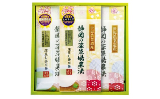 山東受賞記念茶 大臣賞受賞茶園 深蒸し掛川茶 80g×3袋 箱入り包装済み【1619229】 2101159 - 静岡県掛川市
