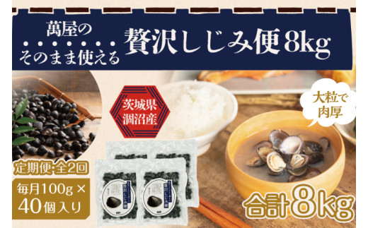 【2ヶ月定期便】涸沼産冷凍しじみ中粒4kg(100g×40p)【シジミ 中粒しじみ 産地直送 砂抜き済み 砂抜き 小分け包装 味噌汁 みそ汁 茨城県】(CA-21) 2098444 - 茨城県水戸市