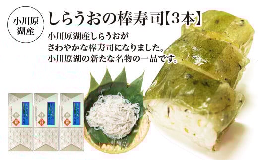小川原湖産　しらうおの棒寿司　3本　【02408-0124】 2153242 - 青森県東北町