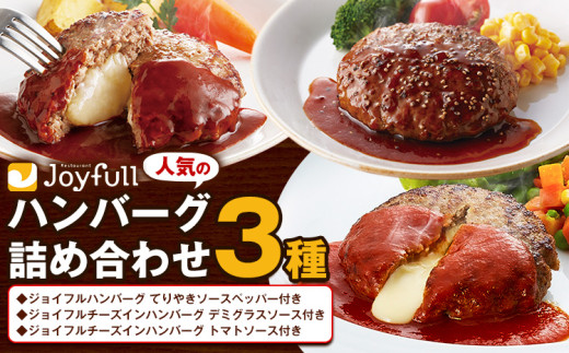 ジョイフルハンバーグ 人気の3種詰め合わせ 6個