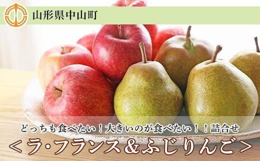 【2025年11月以降お届け】☆どっちも食べたい！大きいのが食べたい！！詰合せ＜ラ・フランス＆ふじりんご＞各6玉 2100483 - 山形県中山町