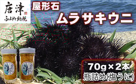 塩うに(ムラサキウニ)70g×2本 ミョウバン不使用 雲丹 海鮮 海産物 瓶詰め おつまみ おかず 酒の肴 ご飯のお供