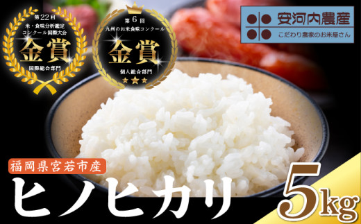 【先行予約】【10月下旬より順次発送】ヒノヒカリ 5㎏〈安河内農産〉新米 宮若うまい米 M790