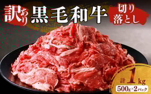 【2週間以内発送】月数量限定≪訳あり≫黒毛和牛切り落とし計1kg(500g×2パック) 肉 牛 牛肉 国産_T025-038