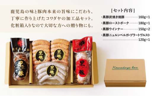 鹿児島産黒豚バラエティセット(焼豚・ハム・ソーセージ4種 鹿児島産黒豚バラエティセット(焼豚・ハム・ソーセージ4種