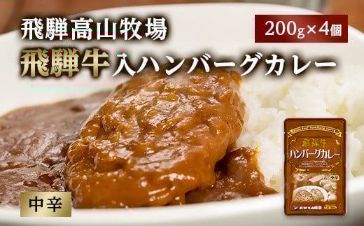 飛騨牛入ハンバーグカレー 200g 4個