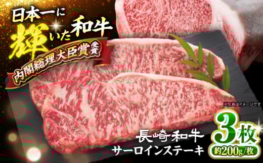 長崎和牛 サーロイン ステーキ 約600g（3枚）＜大西海ファーム食肉加工センター＞ [CEK191]