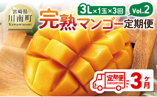 【3ヶ月定期便】完熟マンゴー定期便Vol.2 【 川南町産 くだもの マンゴー   】
