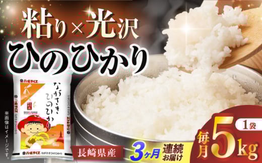 【全3回定期便】 長崎県産米 ひのひかり 5kg 長崎県/長崎県農協直販 [42ZZAA244] こめ 米 ヒノヒカリ コメ 白米 ごはん 精米 定期便 毎月 届く 2101373 - 長崎県長崎県庁