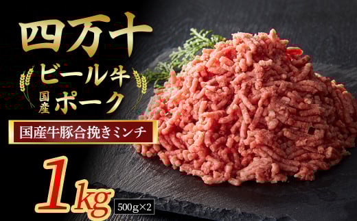 【9月配送】 国産牛肉 豚肉の合挽肉 1kg（500g×2） 配送月指定 Asz-A14 国産 牛肉 豚肉 ミンチ 合挽肉 小分け 冷凍 四万十ポーク ハンバーグ 人気 2120262 - 高知県四万十町