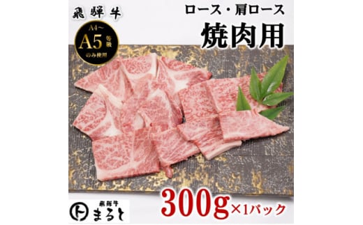 ＜飛騨牛＞ロース・肩ロース焼き肉　300g(牛脂付き)【1619907】