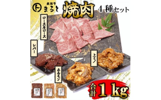 ＜飛騨牛＞焼肉4種セットA-4　ロース・肩ロースと味付けホルモンなど　合計1kg【1619899】