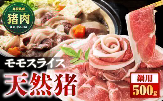 天然猪 江の川shishi 猪モモスライス 鍋用 500g （ 2～3人前 ） AI-5 いのしし肉 イノシシ肉 猪肉 猪 モモ肉 スライス ジビエ 鍋 2103581 - 島根県江津市