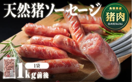 天然猪ソーセージ 1kg前後 AI-7 いのしし肉 イノシシ肉 猪肉 猪 ジビエ ソーセージ ウインナー ウィンナー 2103583 - 島根県江津市