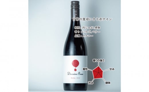 Domaine Beau ドメーヌボー メルロー 2022 ワイナリー風景ポチ袋5枚セット付き 2102693 - 富山県南砺市