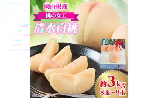 岡山県産　清水白桃　3kg(8～9玉)【1615820】