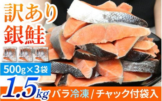 【訳あり品】塩銀鮭 切身 1.5kg(500g×3パック) | 冷凍鮭 鮭切り身 塩シャケ 塩鮭 甘口 甘塩 サケ 1426588 - 滋賀県大津市