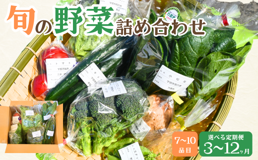 [選べる定期便 3ヶ月〜12ヶ月]新鮮野菜の産直 7〜10品目 [楠こもれびの郷「楠四季菜市」][新鮮野菜 宇部市産 季節野菜 詰合せ 直送 野菜セット 旬の野菜 地元産 新鮮食品 野菜ボックス 定期便]