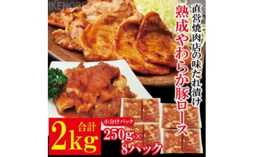 熟成豚ロース2kg[250g×8P] 豚肉 豚ロース ロース 豚 たれ漬け タレ 味付け肉 小分け 惣菜 おかず 弁当 冷凍 【そうざい男しゃく（株式会社池延）】【ho1489】 2102796 - 茨城県常陸大宮市