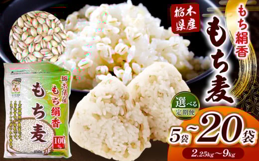 栃木県産もち麦 選べる内容量定期便( 2.25kg~9kg ) | もち麦 麦 むぎ 栃木県産 もち 大麦 食物繊維 β-グルカン 糖質 ダイエット 腸内環境 定期便 内容量 栃木県 真岡市 送料無料