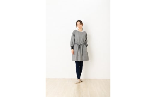 ネルリブ付グレンチェック柄2WAYかっぽう着
