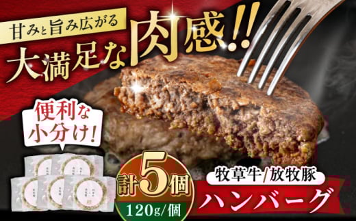 【牧草牛×放牧豚】ハンバーグ 5個 《厚真町》【GOODGOOD株式会社】 ハンバーグ 牛肉 豚肉 小分け 冷凍配送 北海道 [AXBP006] 1411864 - 北海道厚真町