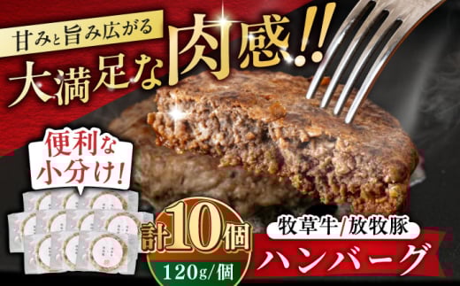 【牧草牛×放牧豚】ハンバーグ 10個《厚真町》【GOODGOOD株式会社】 ハンバーグ 牛肉 豚肉 小分け 冷凍配送 北海道 [AXBP007] 1411919 - 北海道厚真町