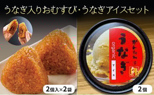うなぎ入りおむすび・オーガニックうなぎアイス セット うなぎ 鰻 ウナギ アイス おむすび おにぎり おやつ デザート スイーツ 冷凍 国産鰻 浜松市 静岡県[№5360-0505]