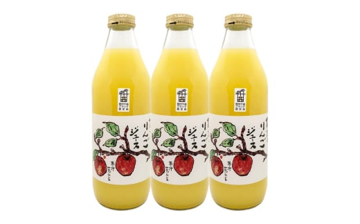 【果汁100％】信州 サンふじ  りんごジュース 3本セット｜ リンゴ 林檎  千曲市 長野県