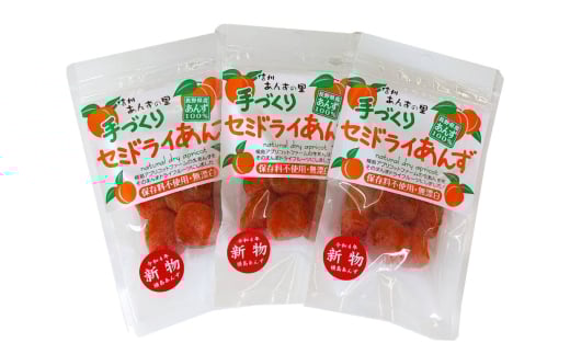 干しあんず(半生タイプ)3袋セット| 杏子 アンズ アプリコット セミドライフルーツ 信州 長野県産 千曲市