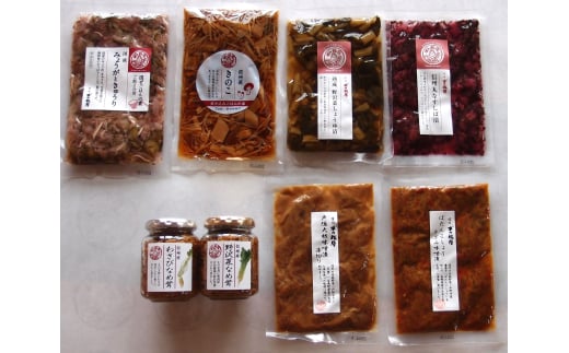 ごはんのおともセット <信州を堪能> 8点セット｜ ご飯のお供 セット なめ茸 味噌漬け しば漬け 炊き込みご飯の素 混ぜご飯の素 千曲市 長野県産 信州