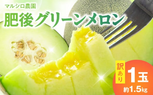 113-3　マルシロ農園 【訳あり】肥後グリーンメロン1玉（約1.5kg）