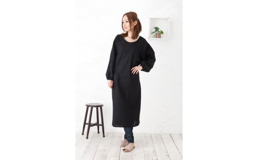 【ブラック】ロングストレート割烹着