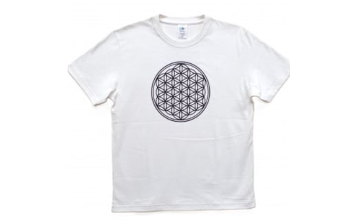 Tシャツ フラワー・オブ・ライフ 麻炭 ヘンプ生地 (半袖 Mサイズ)【1621246】