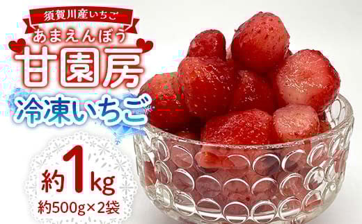 冷凍いちご「甘園房～あまえんぼう～」 約1kg(約500g×2袋) いちご イチゴ 苺 デザート フルーツ 果物 くだもの 果実 食品 F7X-0156
