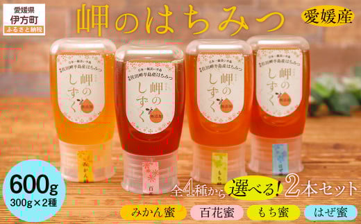 選べる！岬のはちみつ2本セット 【 ふるさと納税 人気 おすすめ ランキング はちみつ ハチミツ 蜂蜜 みつ 蜜 ミツ セット みかん 百花蜜 もちみつ はぜみつ 国産 詰合せ ギフト 贈り物 愛媛県 伊方町 送料無料 】 IKTC002