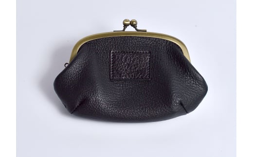 信州鹿革：親子がま口財布 /ブラック｜ 革財布 ミニ財布 財布 革製品 千曲市 長野県産 信州 2107012 - 長野県千曲市