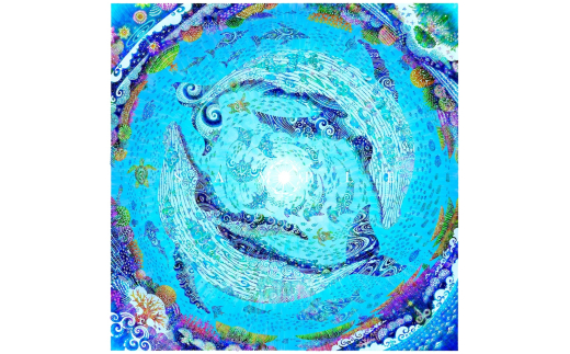 [琉球イラストレーション] 与儀勝之 『海の星 〜深海の舞い〜 / Star of the Sea - Dance of the deep sea -』 額装Mサイズ インテリア 雑貨 アート おしゃれ おすすめ 沖縄市 / yogima office [BCAI010]