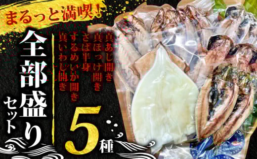 沼津のひもの 5種 12枚 まるっと満喫！「社長一押し！全部盛りセット」旬の美味しさを食卓に直送！ 真あじ 真ほっけ さば半身 するめいか 真いわし