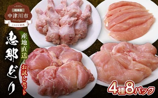 産地直送!恵那どり お試し4種 8パックセット 冷凍 F4N-0441 296987 - 岐阜県中津川市