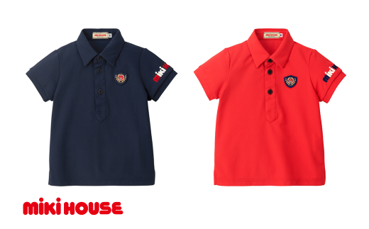 ミキハウス エンブレム半袖ポロシャツ 全2色 100〜130サイズ (10-5510-495) [ ミキハウス mikihouse 子供服 子ども服 半袖ポロシャツ 赤 紺 上品 柔らかい 丈夫 長持ち シンプル ギフト お祝い プレゼント キッズ 親子コーデ 国産 日本製 安心 安全 ]