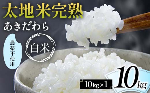 2024年産 農薬不使用 太地米完熟 【あきだわら】 白米 10kg ブランド米 お米 精米 白米 人気 F7X-0322 2114477 - 福島県須賀川市